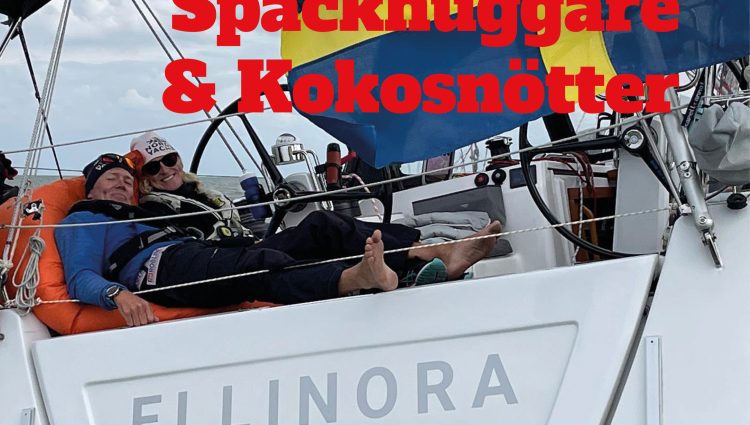 Båtlivspodden omslag avsnitt 15 Segelbåt akterspegel.